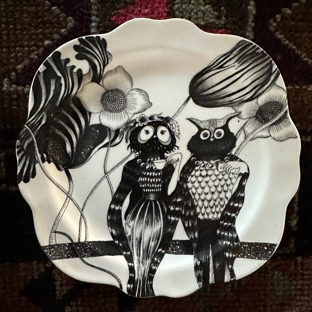 Anthropologie Pair of Owls 7" Plate